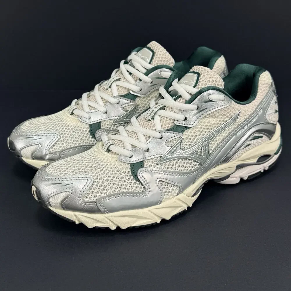Mizuno Wave Rider 10 Men’s Size 8 White Slate Bistro Green Running New No Box